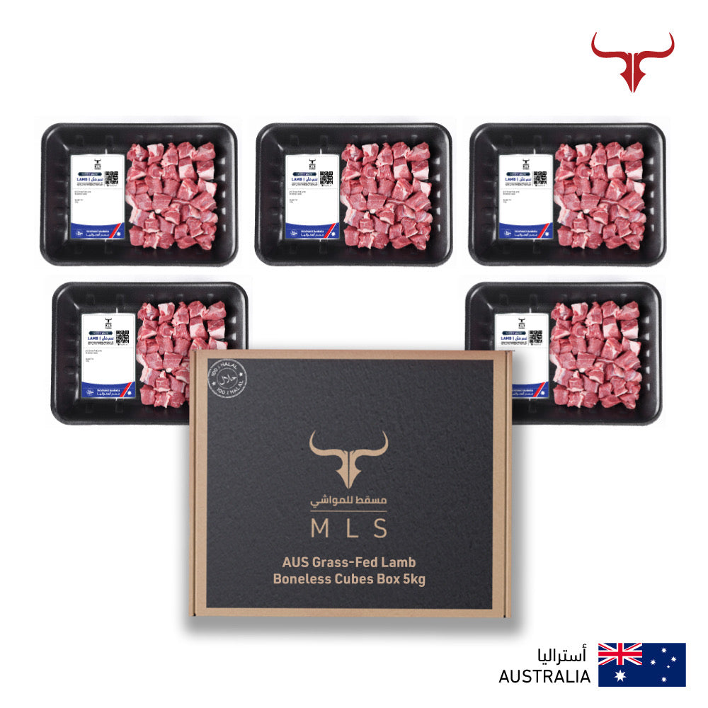 AUS Grass-Fed Lamb Boneless Cubes Box 5kg