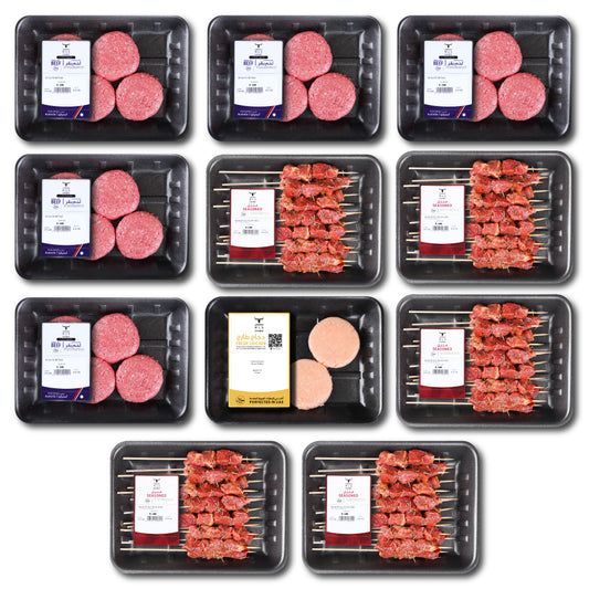 20 AUS Grass-fed Beef Burgers + 50 Beef Mishkak Skewers Box