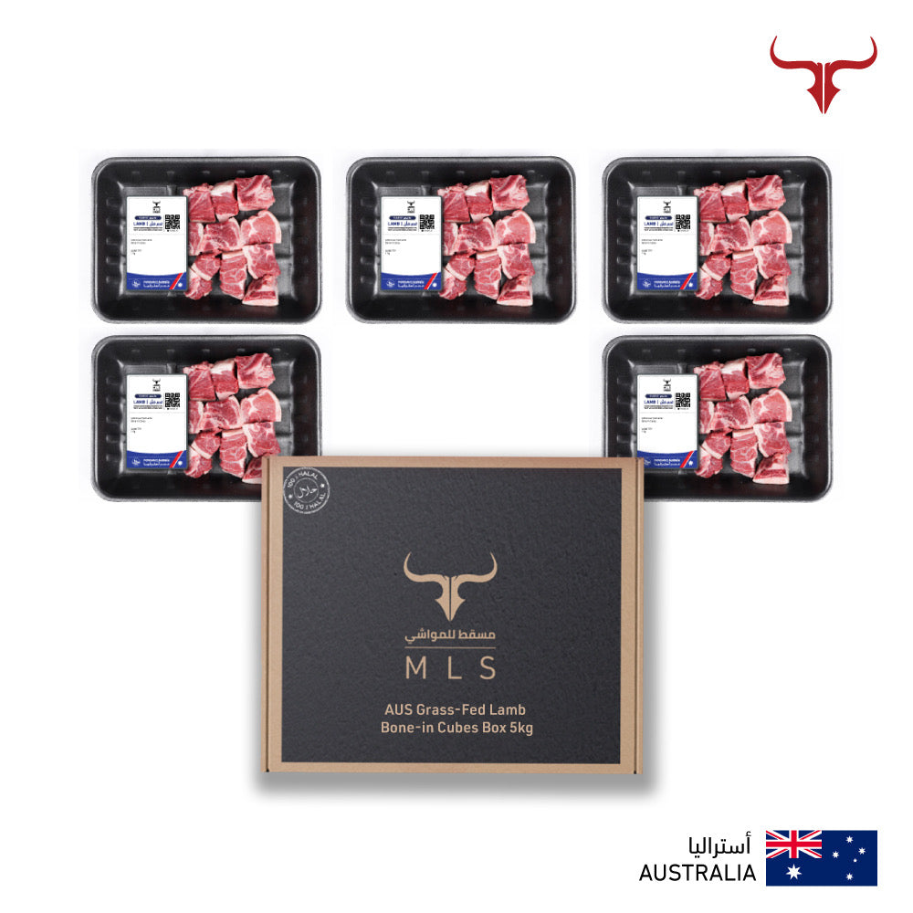 AUS Grass-Fed Lamb Bone-in Cubes Box 5kg
