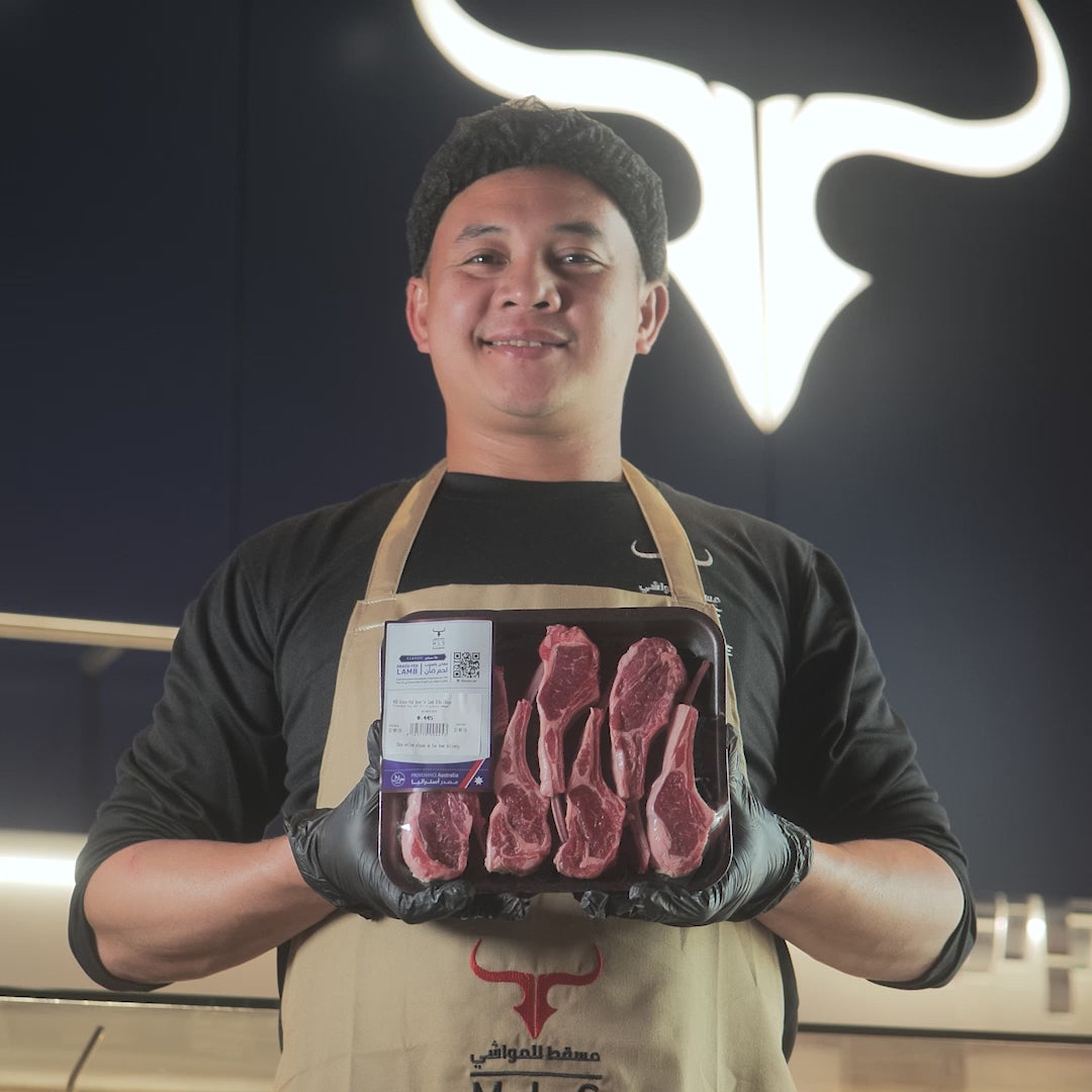 AUS Grass-Fed Bone-in Lamb Ribs Chops Frenched Cap Off 6 pieces 500gm