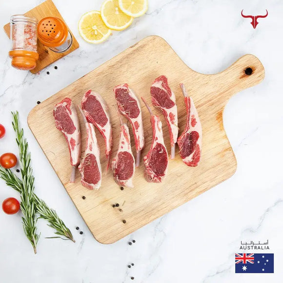 Muscat Livestock Australian Lamb AUS Bone-in Lamb Ribs Frenched Cap Off 4 - 5 pieces 500gms